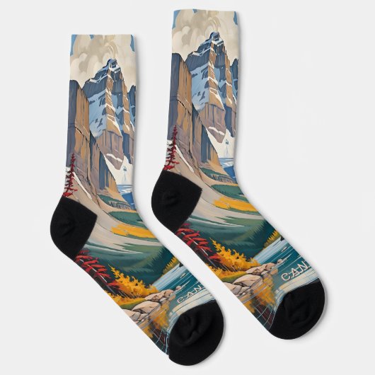 Custom Text Canada Travel Poster Socken (Rechts)