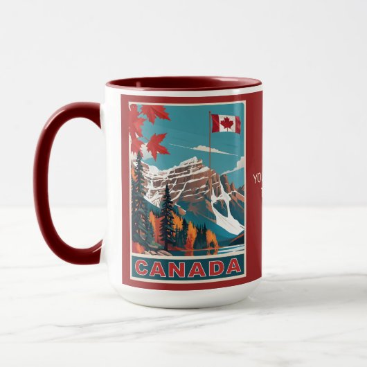 Custom Text Canada Travel Poster Tasse (Links)