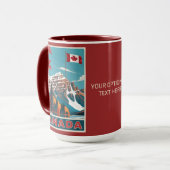 Custom Text Canada Travel Poster Tasse (Vorderseite Links)