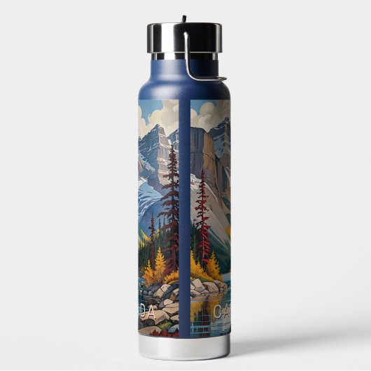 Custom Text Canada Travel Poster Trinkflasche (Links)
