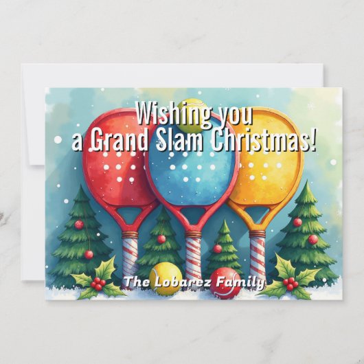 🎾🎄Custom text, Candy Cane Smash Feiertagskarte (Vorderseite)