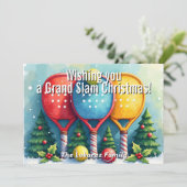 🎾🎄Custom text, Candy Cane Smash Feiertagskarte (Stehend Vorderseite)