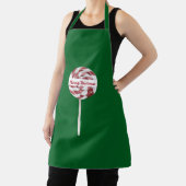 Custom Text Candy Cane Swirl Christmas Lollipop Schürze (InSitu)