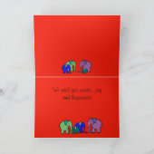 Custom Text Cartoon Elephant Family Weihnachten (Innenseite)