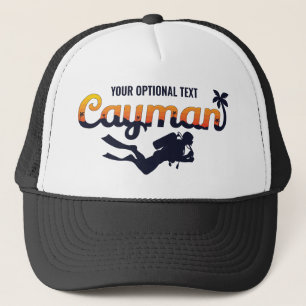 Custom Text Cayman Islands Scuba Diver Truckerkappe