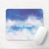 Custom Text Celestial Blue Nebel Mouse Pad Mousepad (Mit Mouse)