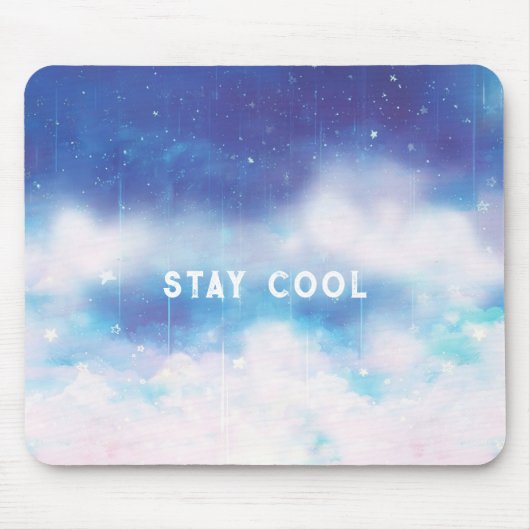 Custom Text Celestial Blue Nebel Mouse Pad Mousepad (Vorne)