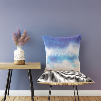 Custom Text Celestial Blue Neula Throw Kissen