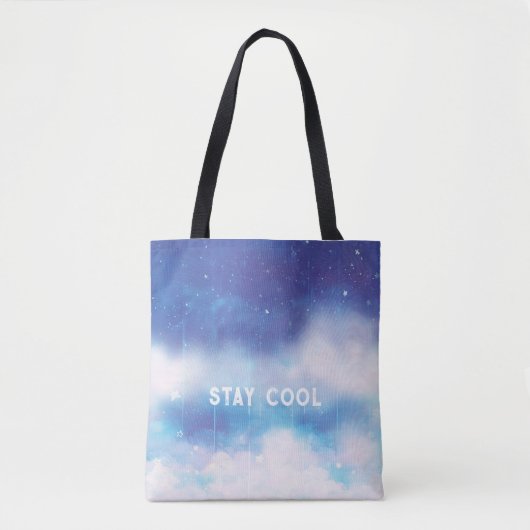 Custom Text Celestial Blue Neula Tote Bag Tasche (Vorderseite)