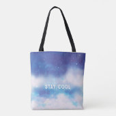 Custom Text Celestial Blue Neula Tote Bag Tasche (Rückseite)