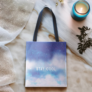 Custom Text Celestial Blue Neula Tote Bag Tasche