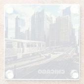 Custom Text Chicago USA Glasuntersetzer (Rückseite)