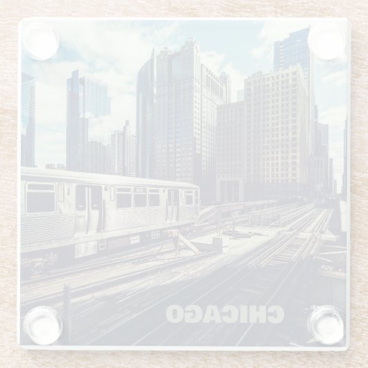 Custom Text Chicago USA Glasuntersetzer (Rückseite)