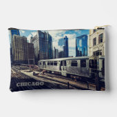 Custom Text Chicago USA Zubehörtasche (Rückseite)