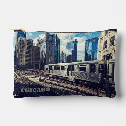 Custom Text Chicago USA Zubehörtasche (Vorderseite)