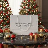 Custom Text Christmas Silver Große Geschenktüte