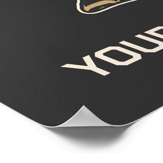 Custom Text & Color Baseball Player Poster (Ecke)