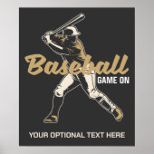 Custom Text & Color Baseball Player Poster (Vorne)
