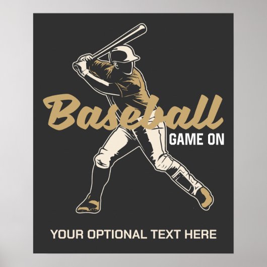 Custom Text & Color Baseball Player Poster (Vorne)