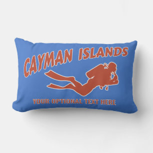 Custom Text & Color Cayman Islands Scuba Diver Kissen Für Draußen