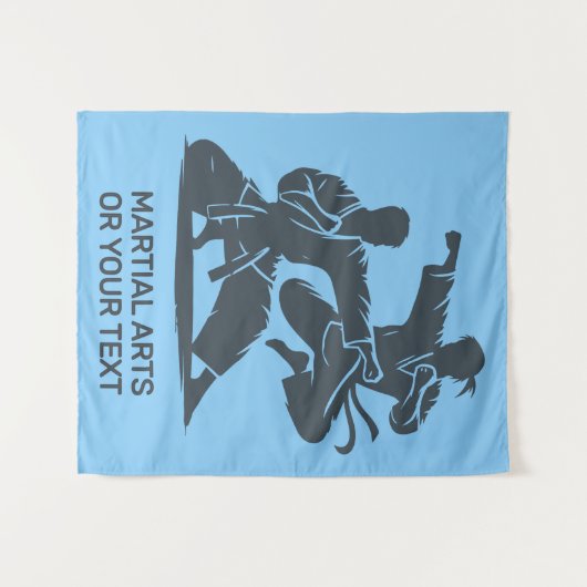 Custom Text & Color Martial Arts Wandteppich (Vorderseite (Horizontal))