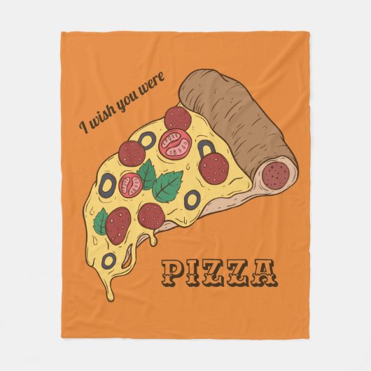 Custom Text & Color Pizza Slice Werbetücher Fleecedecke (Vorderseite)