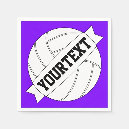 Custom Text & Color Volleyball Cocktail Napkins Serviette (Vorderseite)