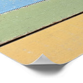 Custom text Colorful Wood Planks Poster (Ecke)