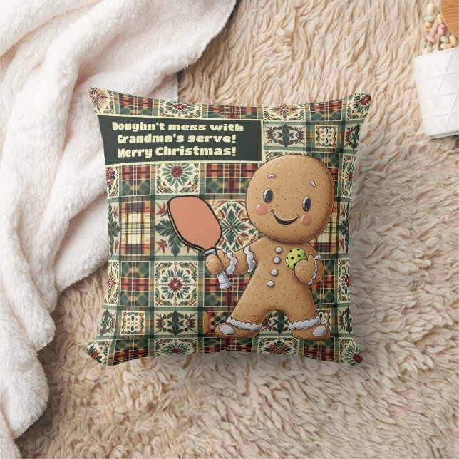 Custom text Crumbly Christmas Kundgebung Gingerbre Kissen (Decke)