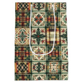 Custom text Crumbly Christmas Kundgebung Gingerbre Mittlere Geschenktüte (Rückseite)