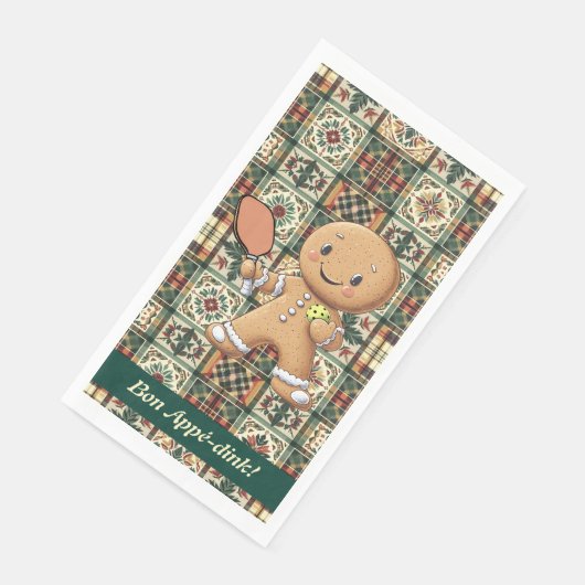 Custom text Crumbly Christmas Kundgebung Gingerbre Serviette (Ecke)