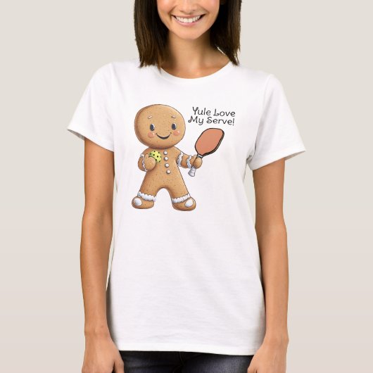 Custom text Crumbly Christmas Kundgebung Gingerbre T-Shirt (Vorderseite)