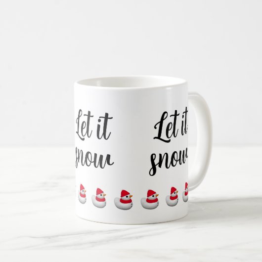Custom Text Cute Little Snowduck | Snowman winter Kaffeetasse (VorderseiteRechts)