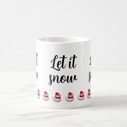 Custom Text Cute Little Snowduck | Snowman winter Kaffeetasse (Mittel)