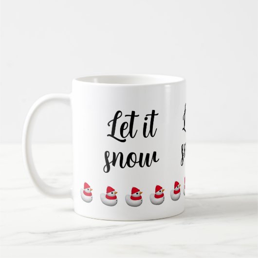 Custom Text Cute Little Snowduck | Snowman winter Kaffeetasse (Links)