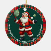 🎾🎄Custom text, Deck the Court Keramik Ornament (Vorne)