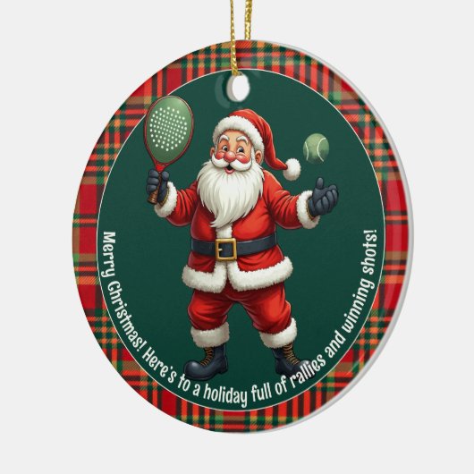 🎾🎄Custom text, Deck the Court Keramik Ornament (Links)