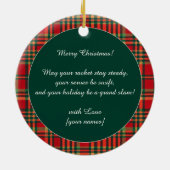 🎾🎄Custom text, Deck the Court Keramik Ornament (Hinten)