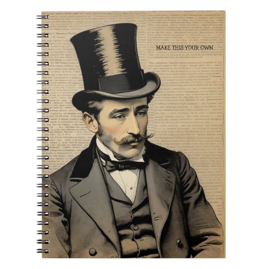 CUSTOM TEXT : Der Gentleman | Notizbuch Journal Notizblock (Vorderseite)