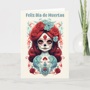 Custom text Dia de Muertos ☠️ La Calavera Catrina Feiertagskarte