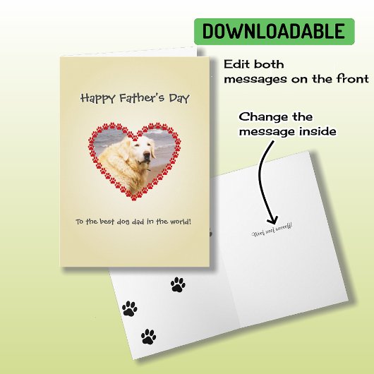 Custom text dog dad Foto Vathage Day Karte