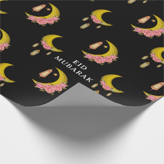 Custom Text Eid al-Fitr Mubarak Geschenkpapier (Ecke)