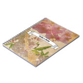 Custom Text Elegange Gold Shimmer Blumendekoupage Notizblock (Linke Seite)