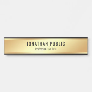 Custom Text Elegant Gold Moderne Vorlage Luxus Türschild