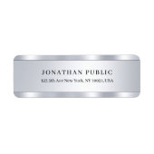 Custom Text Elegant Modern Silver Return Address (Vorne)
