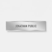Custom Text Elegant Silver Door Sign Template Türschild (Vorderseite )