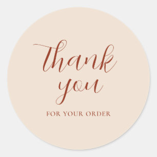 Custom Text Elegante Business Danke Terracotta Runder Aufkleber