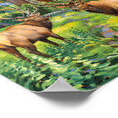 Custom Text Elk Redwood California Forest Van Gogh Poster (Ecke)