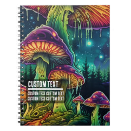 Custom Text Enchanted Forest Glow Psychedelic Art  Notizblock
