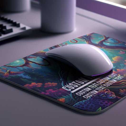 Custom Text Enchanted Jungle Monkeys Vibrant Mousepad
